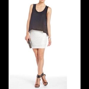 White Sequin Mini Skirt